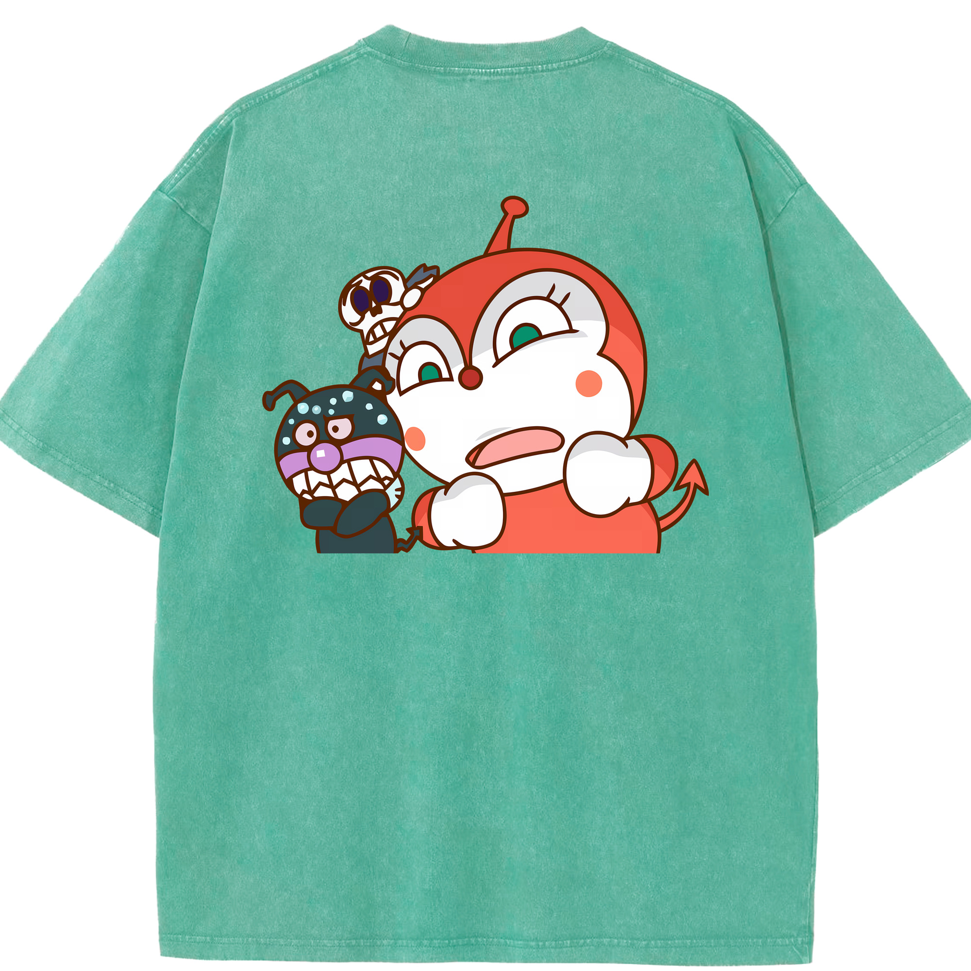 （画像用） アンパンマン Anpanman 綿100% ヴィンテージ風 半袖Tシャツ（背面プリント）